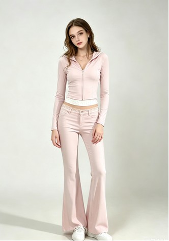 Pink trouser outfit alternate view concept