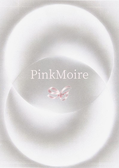 PinkMoire ribbon mark on a softly folded fabric poster