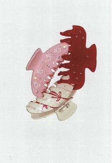 Sculptural pink shoe layer on the PinkMoire paper collage